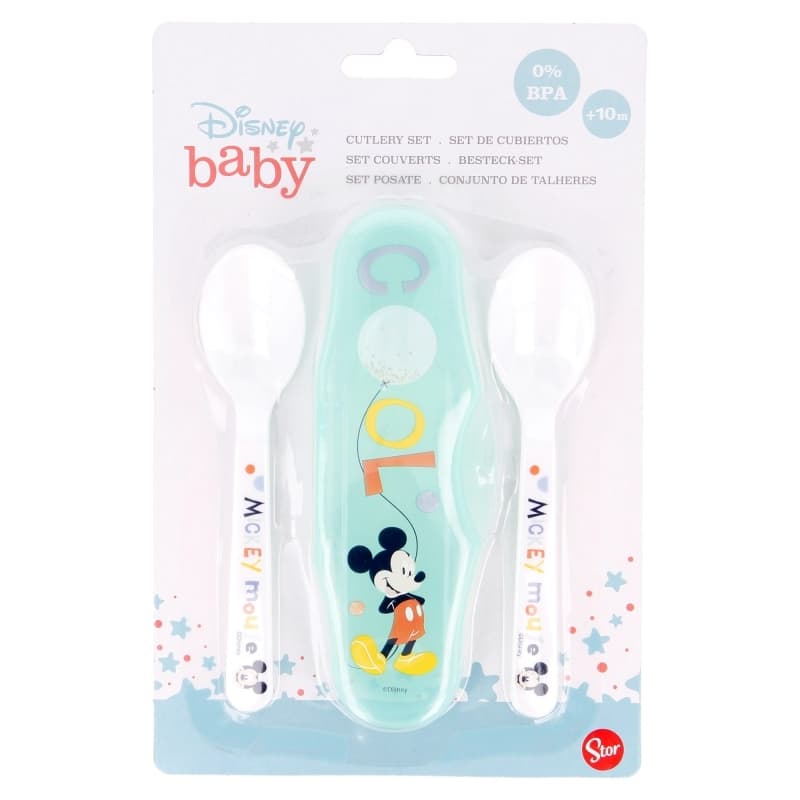 Mickey Mouse - 2 spoon for feeding + case (Cool) 3