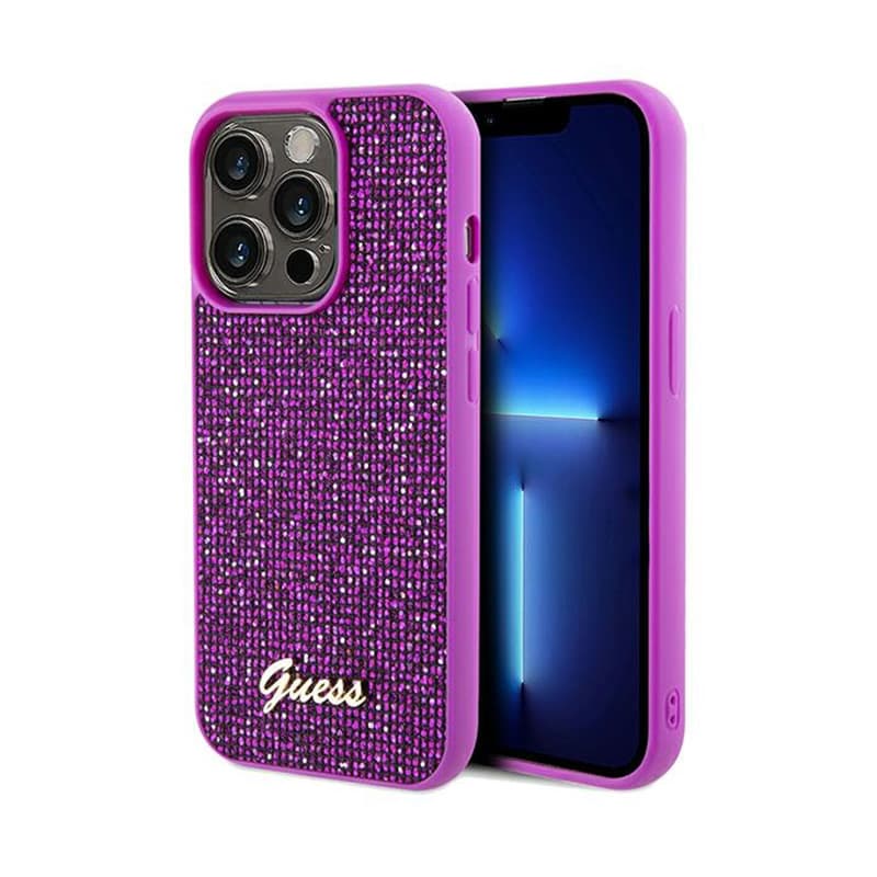 Guess Disco Metal Script - iPhone 14 Pro Case (fuchsia) 1