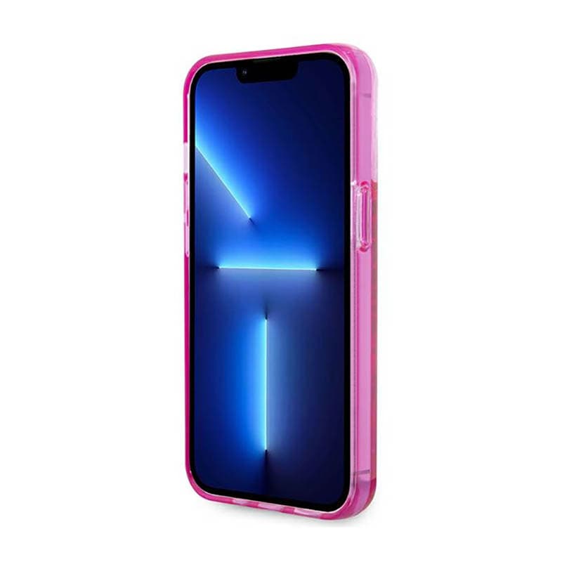Karl Lagerfeld Liquid Glitter Translucent Elongated Logo Case - Case for iPhone 14 Pro Max (Pink) 5