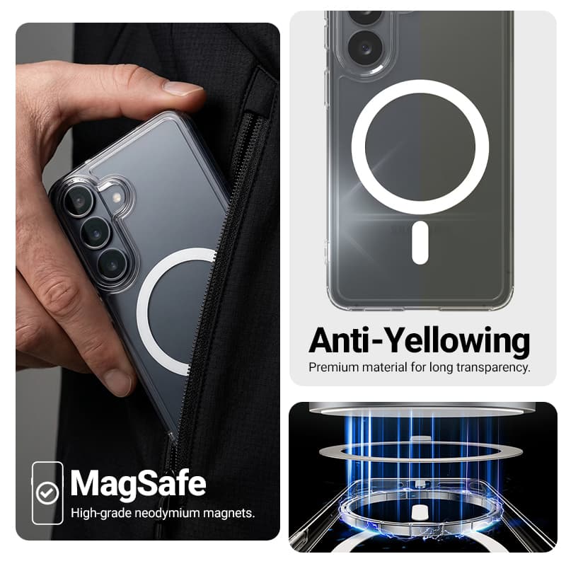 Crong Hybrid Clear Magnetic - MagSafe Honor 600 Lite 5G Case (Transparent) 3