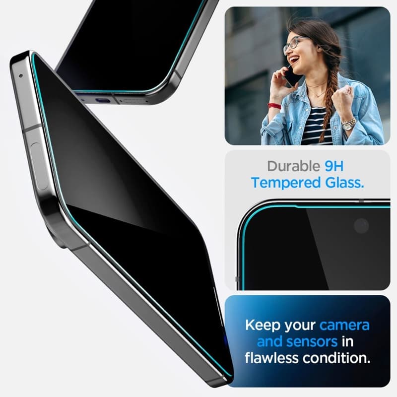 Spigen GLAS.TR EZ FIT Privacy 2-Pack - Tempered Glass with Privacy Filter for Google Pixel 9 / 9 Pro / 10 / 10 Pro (2 pcs) 8