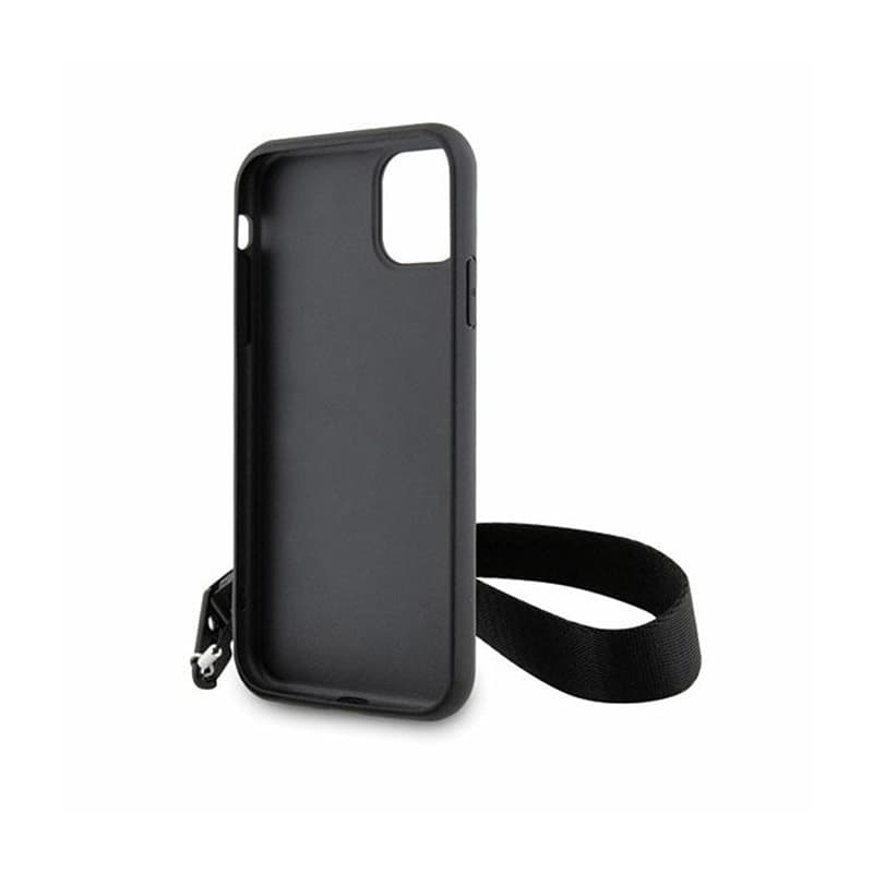 Karl Lagerfeld Monogram Losange Saffiano - Case with lanyard for iPhone 11 (Black) 7