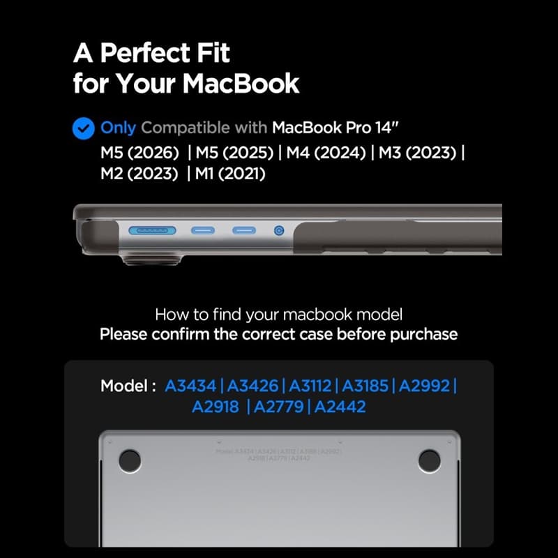 Spigen AirSkin - MacBook Pro 14" Case (M5/M4/M3/M2/M1/2026-2021) (Frost Black) 6