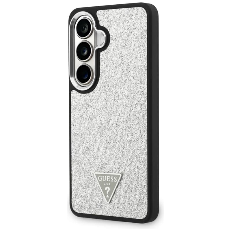 Guess Fixed Glitter Triangle MagSafe - Samsung Galaxy S26 Case (Silver) 2