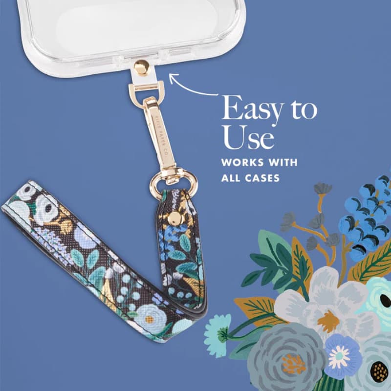 Rifle Paper Phone Wristlet - Universal phone lanyard (Garden Party Blue) 7