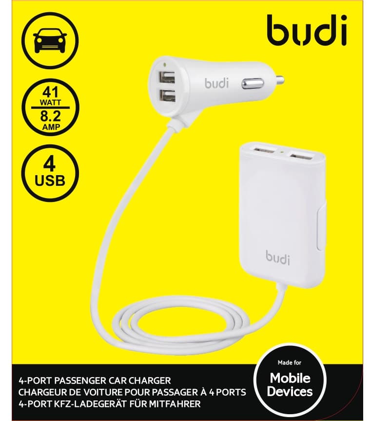 Budi - 4 USB Car charger(2 USB port used for back of the car) 2