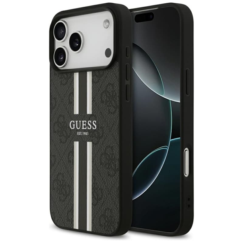 Guess 4G Printed Stripes MagSafe - Case iPhone 17 Pro Max (black) 1