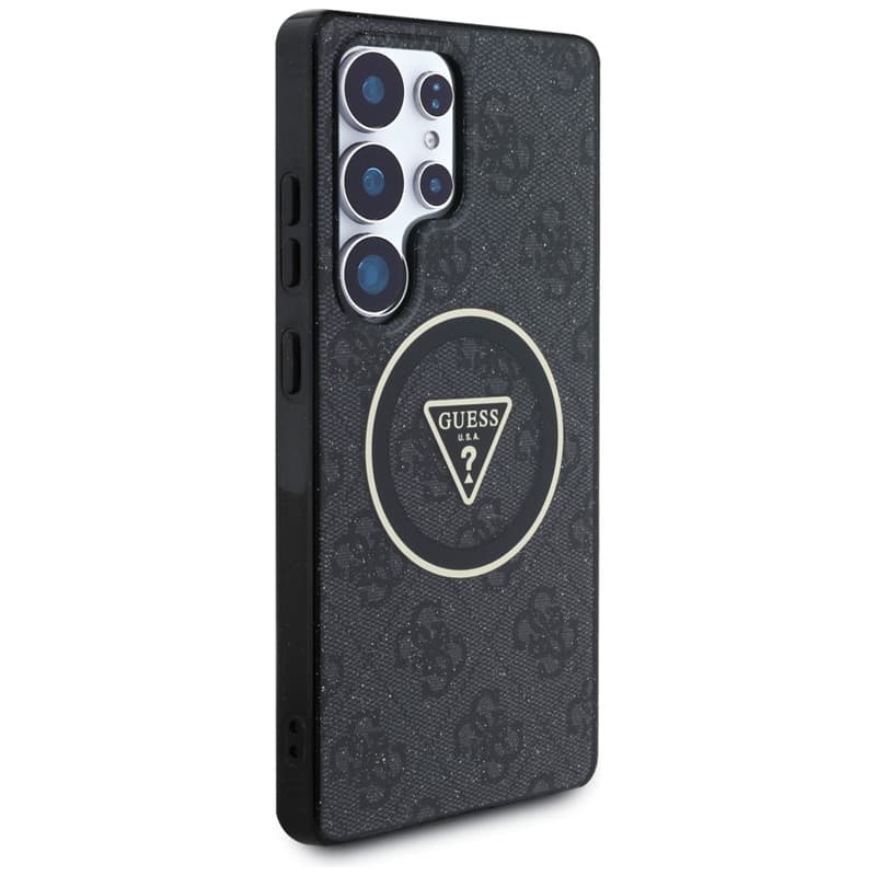 Guess 4G Glitter Triangle Buttons MagSafe - Case for Samsung Galaxy S25 Ultra (black) 4