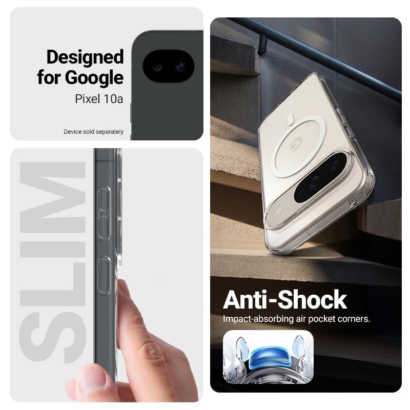 Crong Hybrid Clear Magnetic - MagSafe Case Google Pixel 10a (Clear) 2