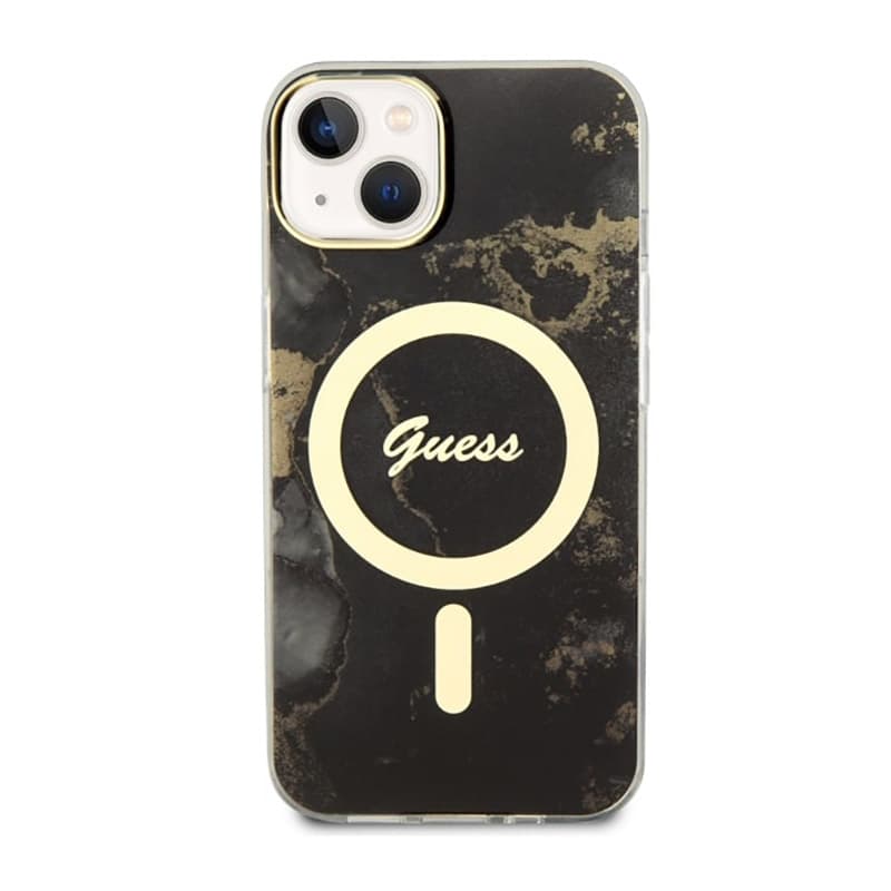 Guess Golden Marble MagSafe - Case for iPhone 14 (Black) 3