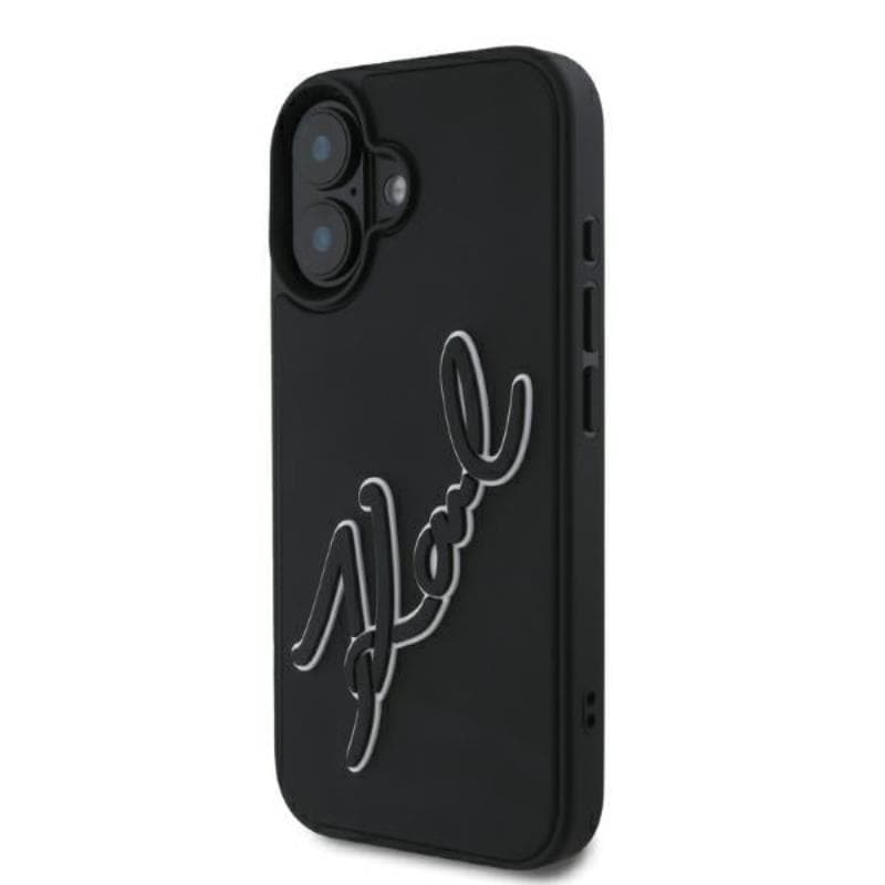 Karl Lagerfeld 3D Rubber Bicolor Signature - Case for iPhone 16 (black) 1