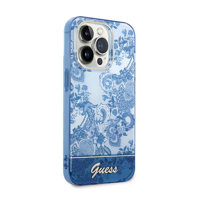 Guess Porcelain Collection - Case for iPhone 14 Pro Max (Blue) 4