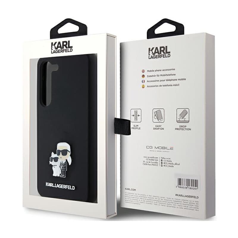 Karl Lagerfeld Silicone Karl & Choupette Metal Pin - Case Samsung Galaxy S24 (czarny) 8
