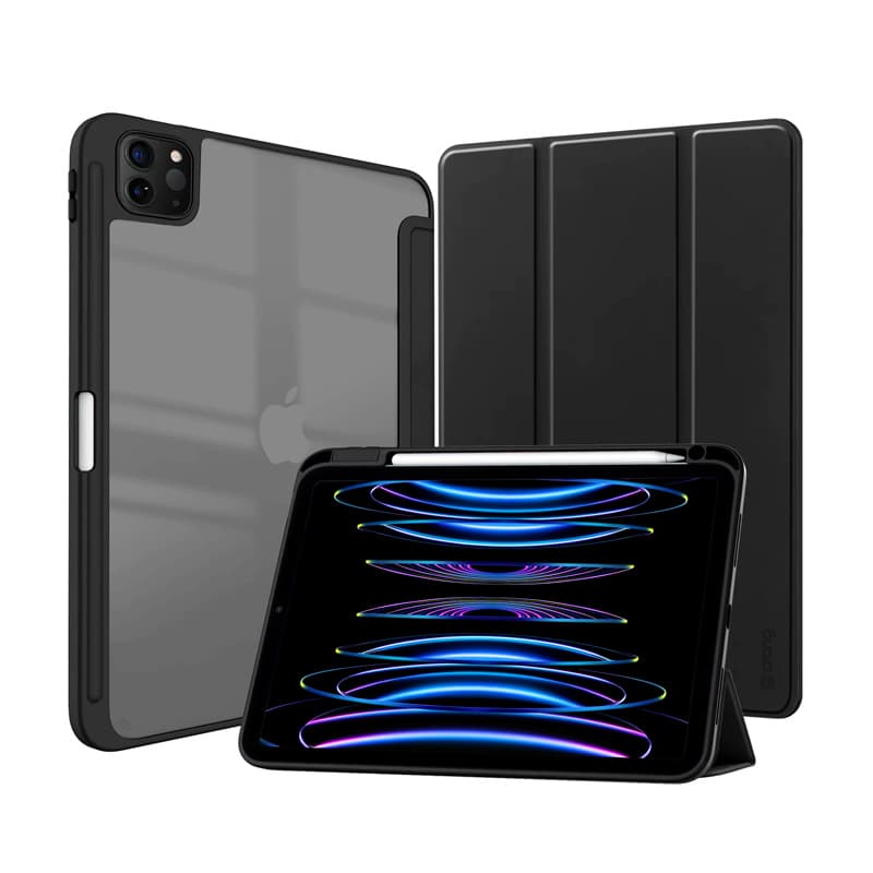 Crong PrimeFolio – Case for iPad Air 11” (2026-2024) / iPad Air 10.9” (5th-4th gen.) / iPad Pro 11" (2022-2021) (Black/Clear) 2