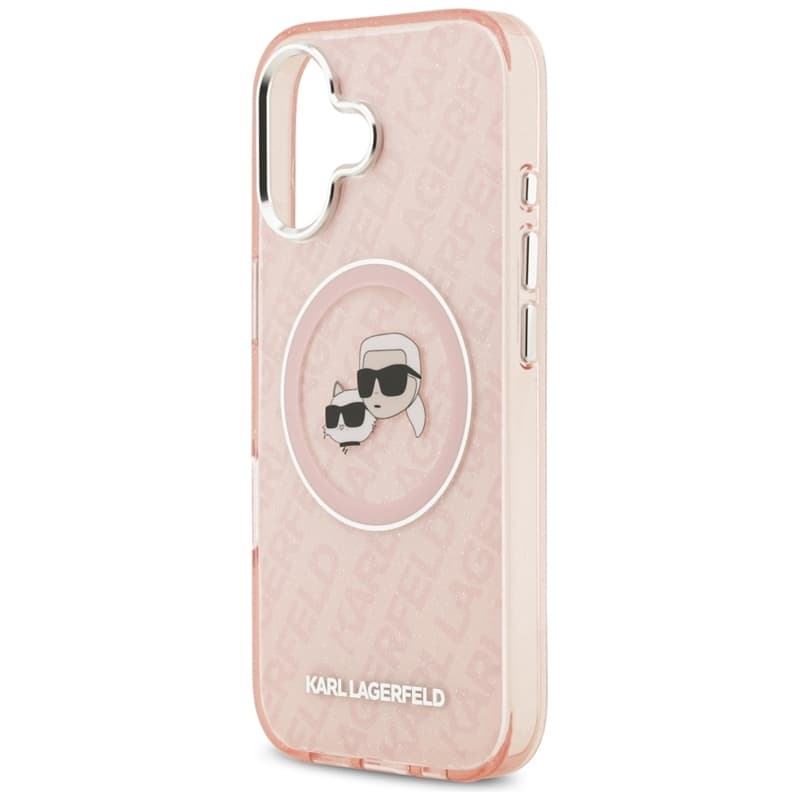 Karl Lagerfeld IML Glitter Karl & Choupette Heads Logo MagSafe - Case for iPhone 17 (pink) 6