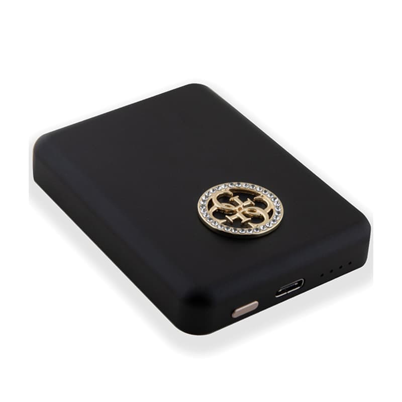 Guess 4G Strassed Metal Logo MagSafe - Power Bank inductive 3000 mAh 5W MagSafe (black) 4