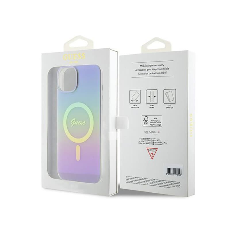 Guess IML Iridescent MagSafe - iPhone 15 Case (Purple) 8