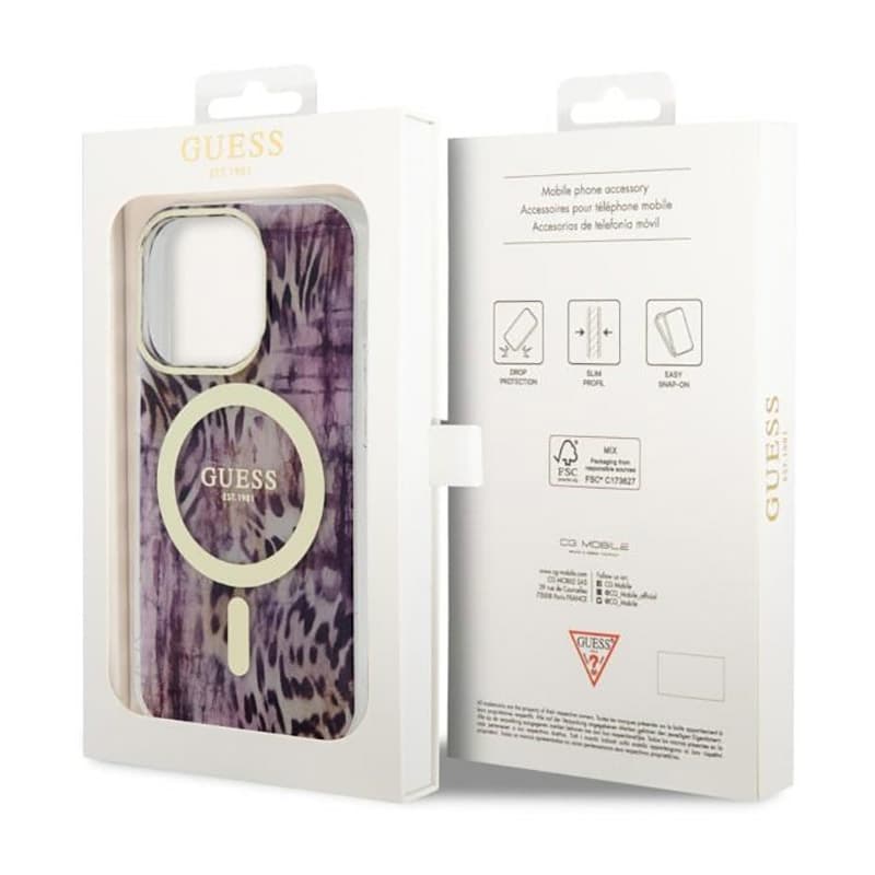 Guess Leopard MagSafe - Case for iPhone 14 Pro (Pink) 8