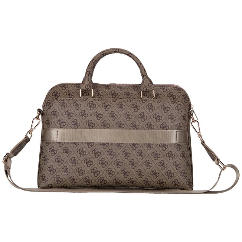 Guess 4G Zipper Pocket Triangle Logo - Laptop Bag 15" (brown) 2