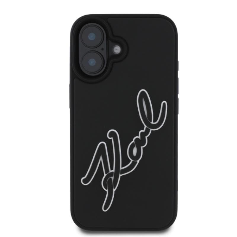 Karl Lagerfeld 3D Rubber Bicolor Signature - Case for iPhone 16 (black) 3