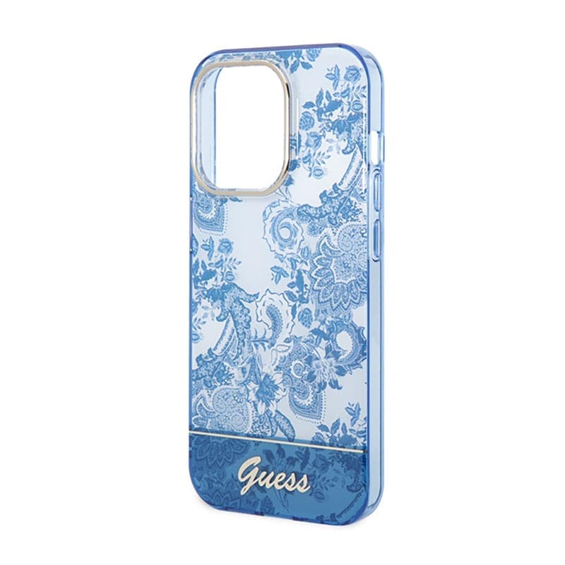 Guess Porcelain Collection - Case for iPhone 14 Pro Max (Blue) 6
