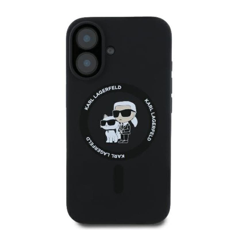 Karl Lagerfeld Silicone Karl & Choupette Ring MagSafe - Case for iPhone 16 Plus (black) 3