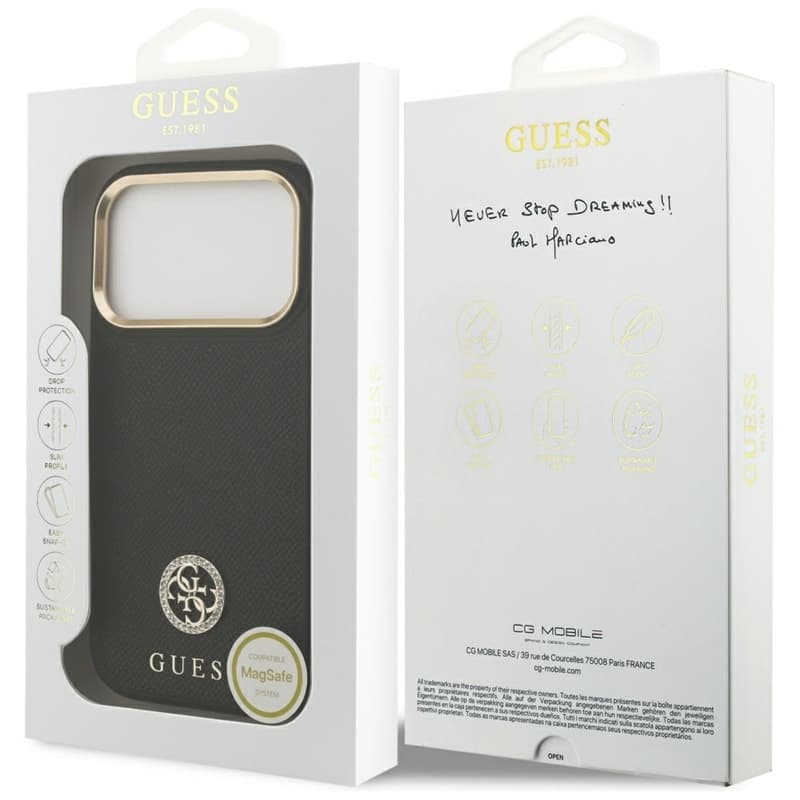 Guess Grained Strass Logo MagSafe - Case iPhone 17 Pro (black) 8