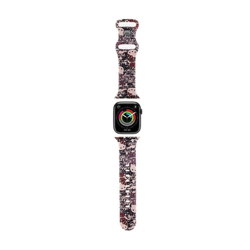 Hello Kitty Silicone Tags Graffiti - Strap for Apple Watch 38/40/41 mm (pink) 1