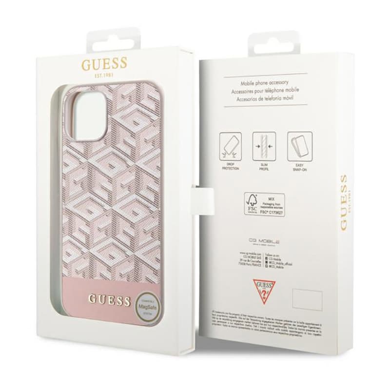 Guess GCube Stripes MagSafe - Case for iPhone 14 (Pink) 8