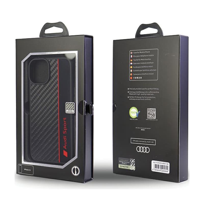 Audi Carbon Fiber Stripe - Case for iPhone 14 (Black) 6