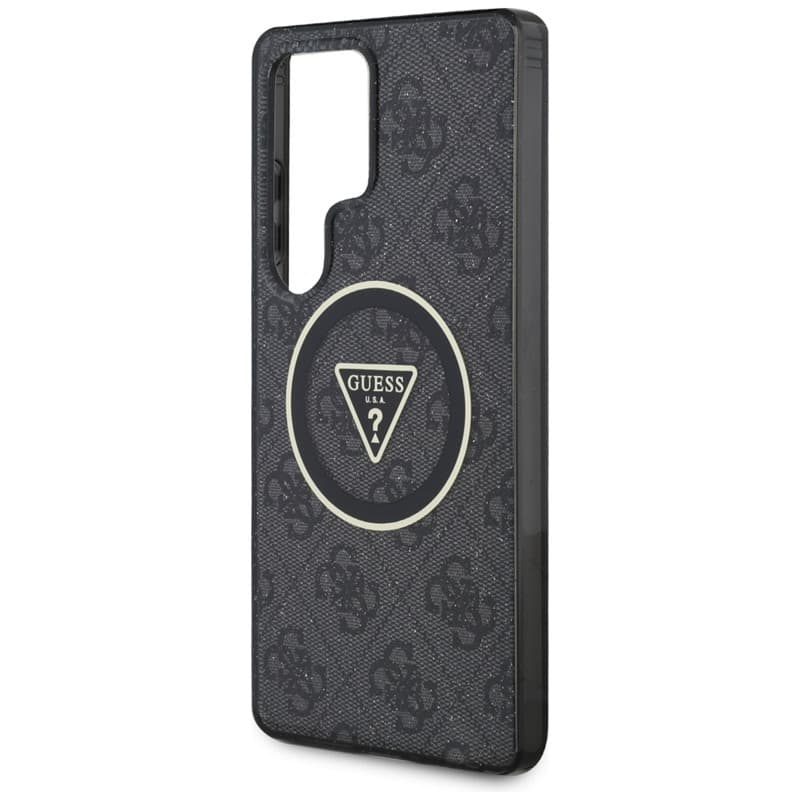 Guess 4G Glitter Triangle Buttons MagSafe - Case for Samsung Galaxy S25 Ultra (black) 6