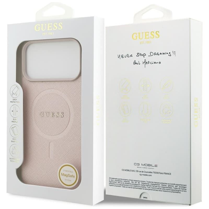 Guess Saffiano Classic Logo MagSafe - Case iPhone 17 Pro Max (pink) 8