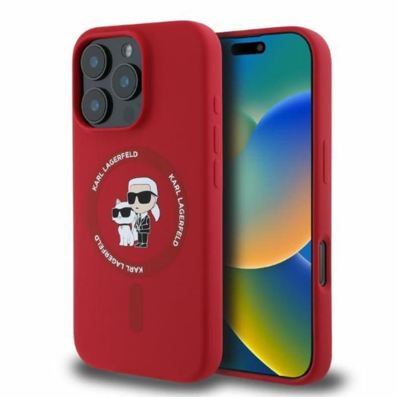 Karl Lagerfeld Silicone Karl & Choupette Ring MagSafe - Case iPhone 16 Pro Max (red)