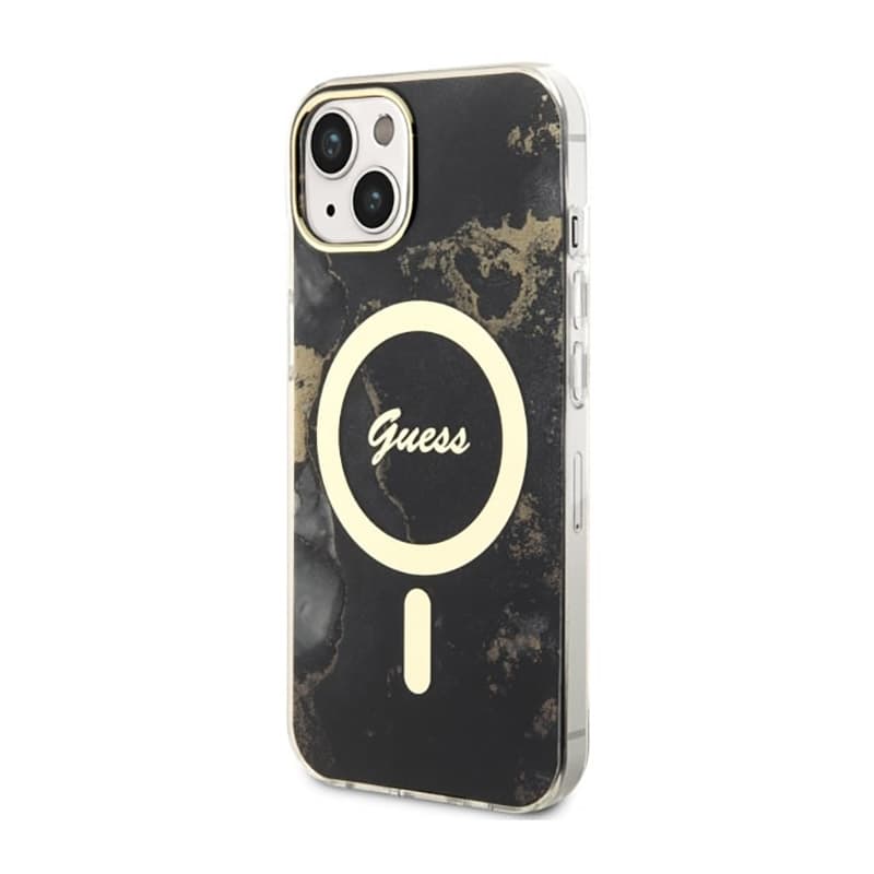 Guess Golden Marble MagSafe - Case for iPhone 14 Plus (Black) 2