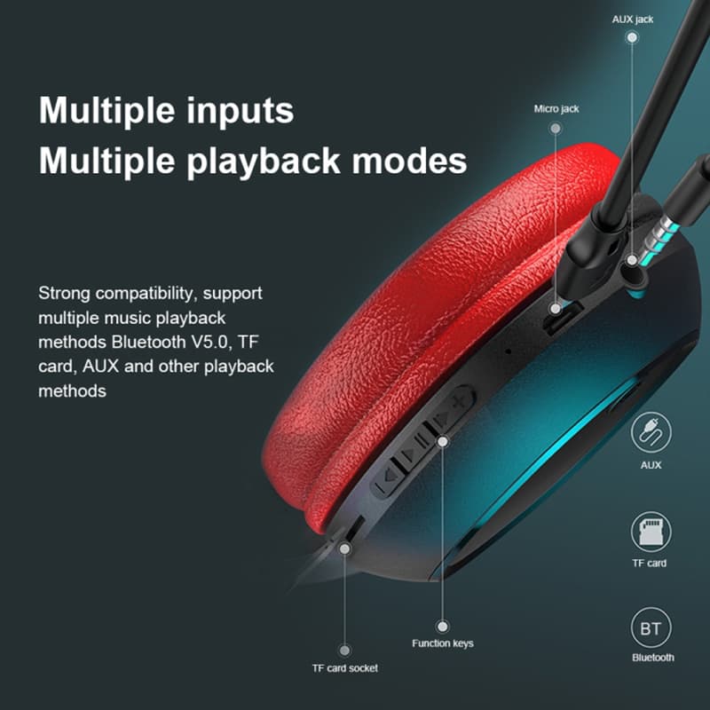 WEKOME M8 - Wireless Over-Ear Bluetooth V5.0 Headphones (Black) 5