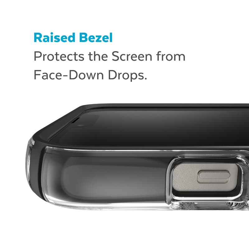 Speck Presidio Perfect-Clear with Impact Geometry + MagSafe - iPhone 15 Plus / 14 Plus Case with MICROBAN Coating (Clear / Black) 8