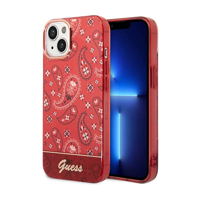 Guess Bandana Paisley - Case for iPhone 14 Plus (red) 1