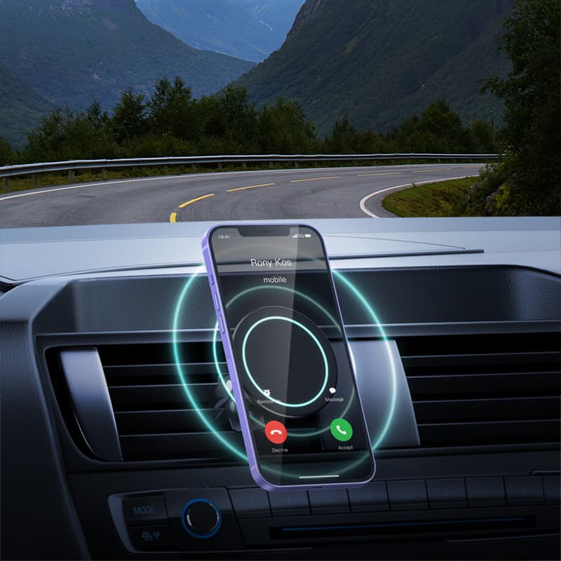 Crong Carclip Magnetic - MagSafe Magnetic Car Holder (Black) 6