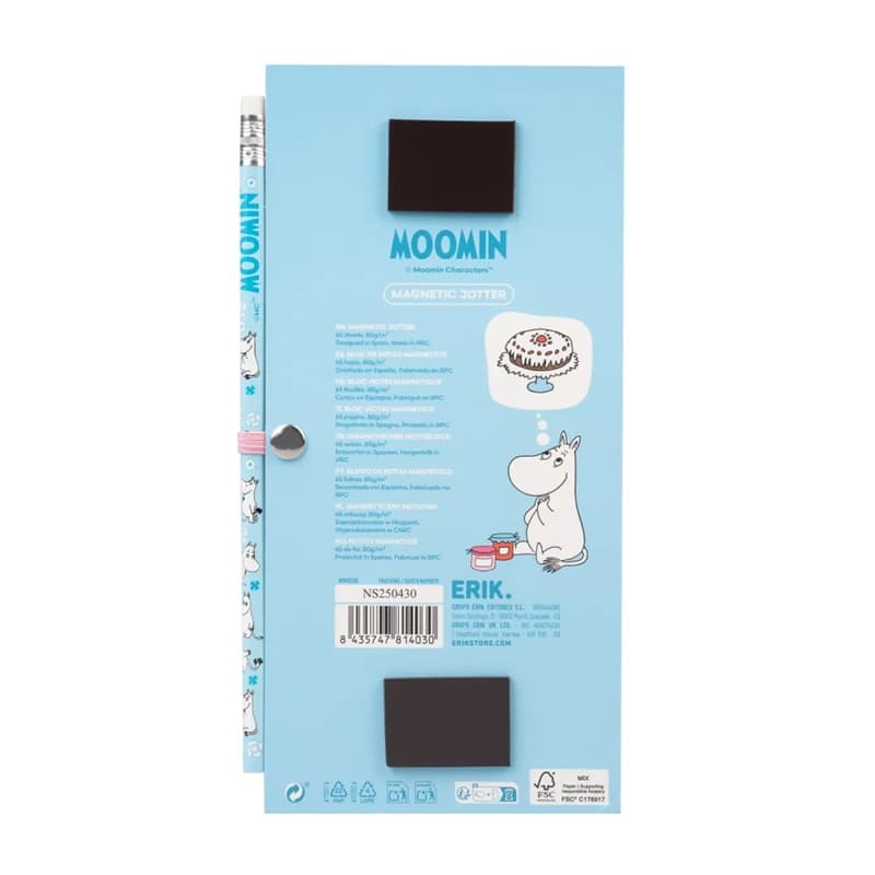 Moomins - Magnetic notebook / shopping list for the fridge + pencil (10 x 21 cm) 2