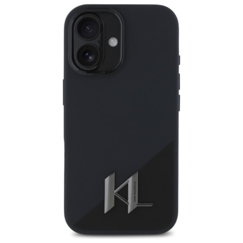 Karl Lagerfeld Silicone Shadow Metal Initial MagSafe - Case for iPhone 16 (black) 3