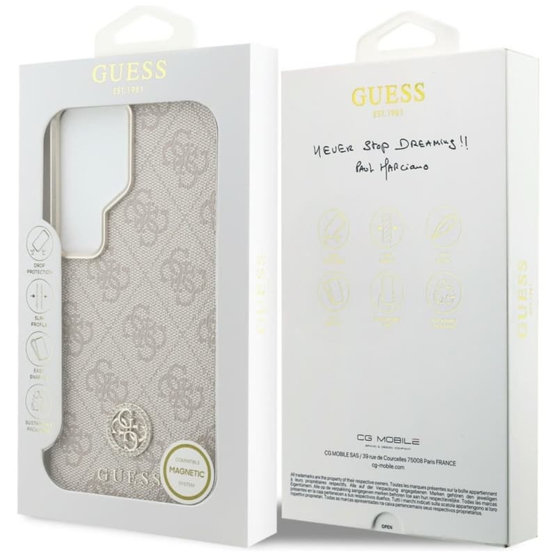 Guess 4G Rhinestone Round Logo MagSafe - Samsung Galaxy S26 Ultra Case (Pink) 8