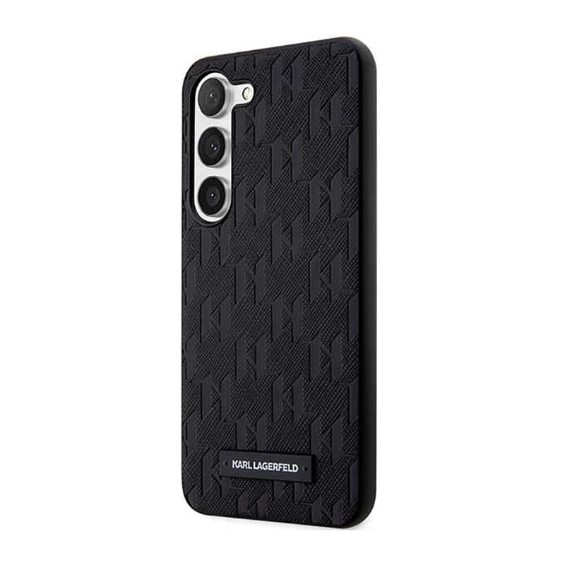 Karl Lagerfeld Saffiano Monogram Metal Logo - Case for Samsung Galaxy S23 (Black) 2