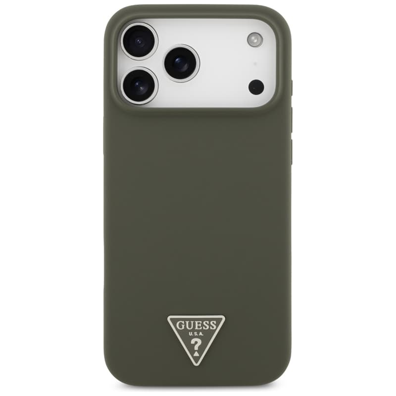 Guess Silicone Triangle Logo MagSafe - Case iPhone 17 Pro Max (khaki) 3