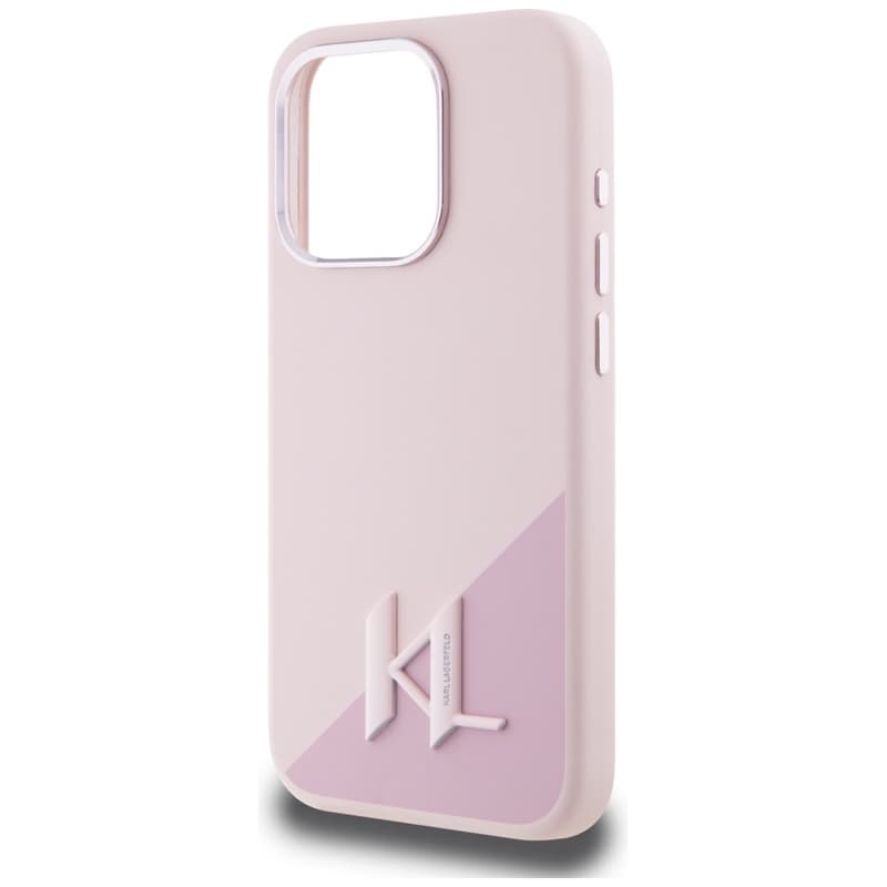 Karl Lagerfeld Silicone Shadow Metal Initial MagSafe - Case for iPhone 15 Pro (pink) 6
