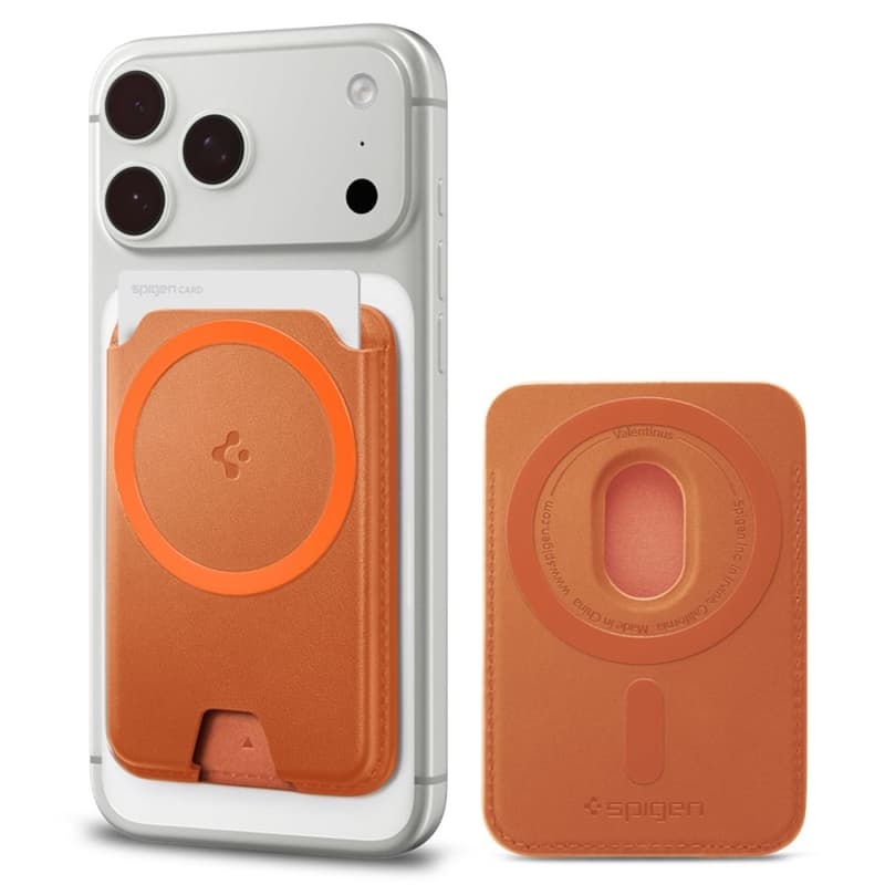 Spigen Valentinus MagFit + MagSafe - Magnetic Wallet (Metallic Orange) 1