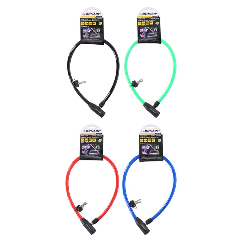 Dunlop - Cable, anti-theft bicycle lock (red) 2