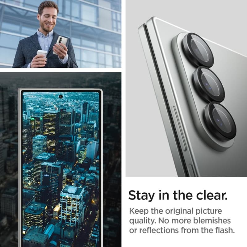 Spigen Optik Pro HD GLAS.TR EZ Fit Camera Protector 2-Pack - Lens Protector for Samsung Galaxy Z Fold 7 (2 pcs)(Black) 8