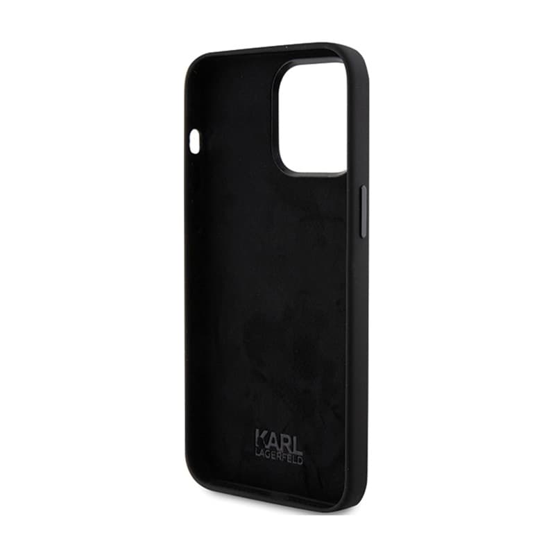 Karl Lagerfeld Silicone Choupette Metal Pin - iPhone 15 Pro Max Case (Black) 7