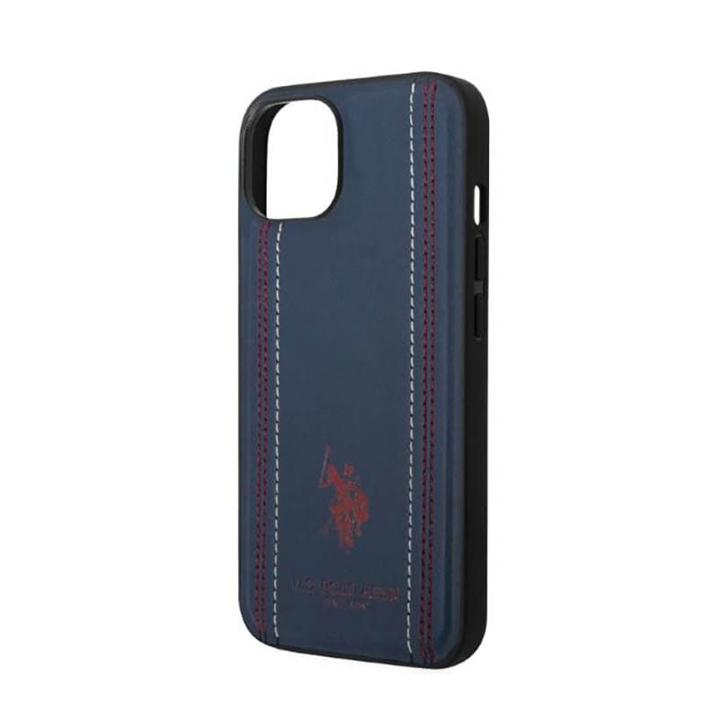 US Polo Assn Leather Stitch - Case for iPhone 14 Plus (Navy blue) 6