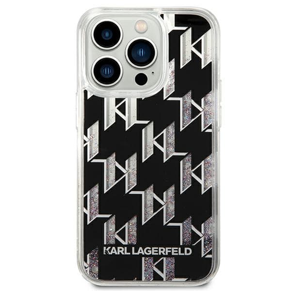 Karl Lagerfeld Monogram Liquid Glitter - Case for iPhone 14 Pro (Black) 3